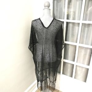 STEVE MADDEN Fringe Crochet Swim Coverup Top